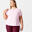 T-shirt voor cardiofitness dames Plus Size lichtroze