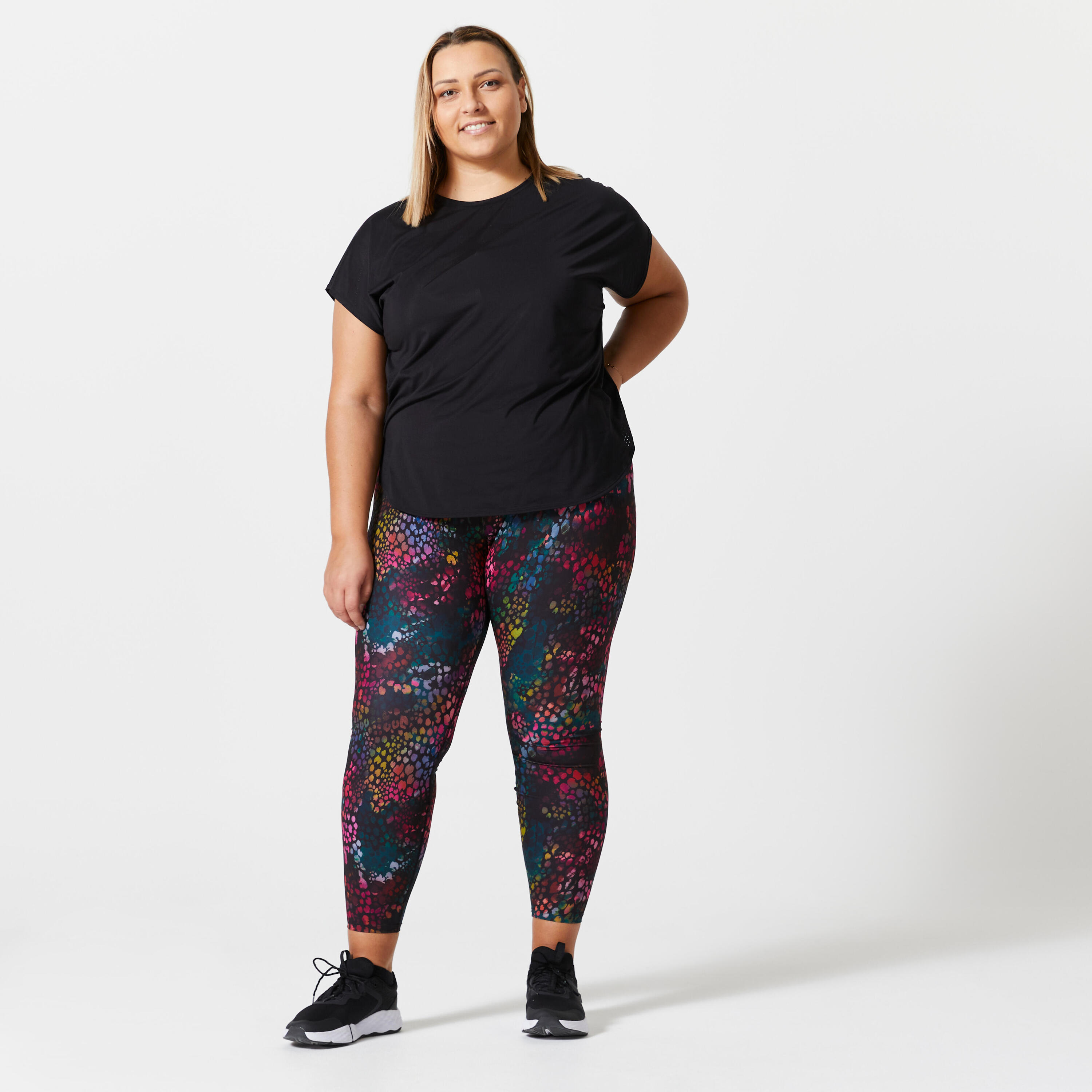 Women's Cardio Fitness High-Waisted Plus-Sized Leggings - Print 2/5