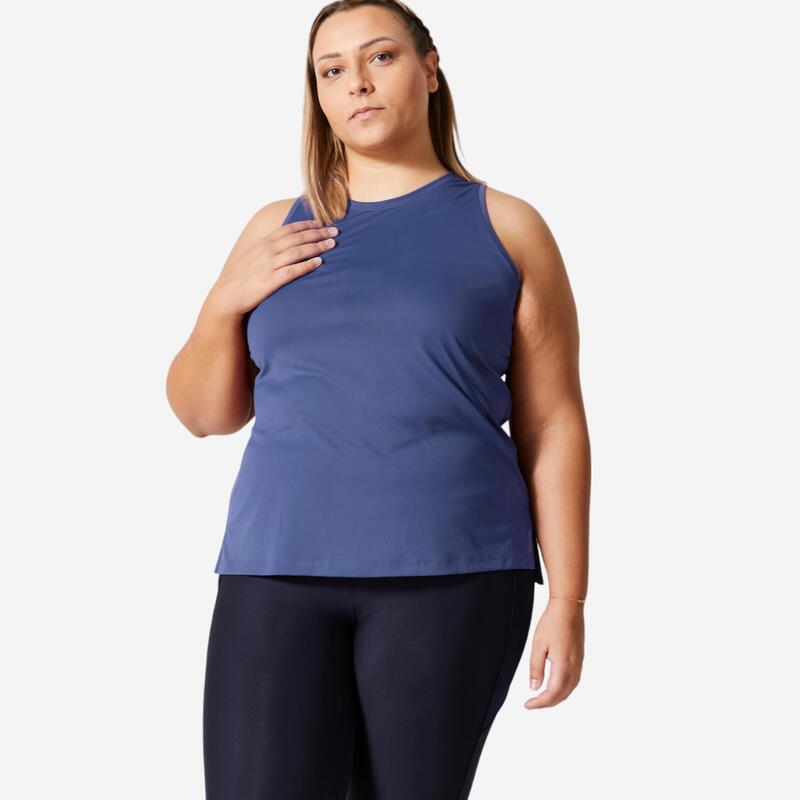 Débardeur droit Grande Taille fitness cardio Femme Bleu orage