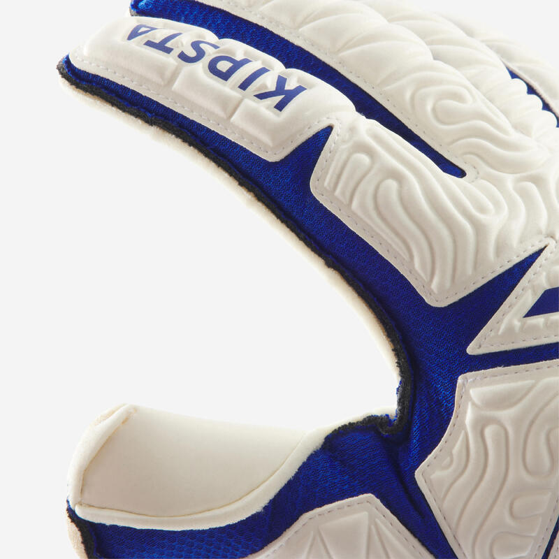 成人款足球守門員手套 F500 Viralto - 白藍配色。