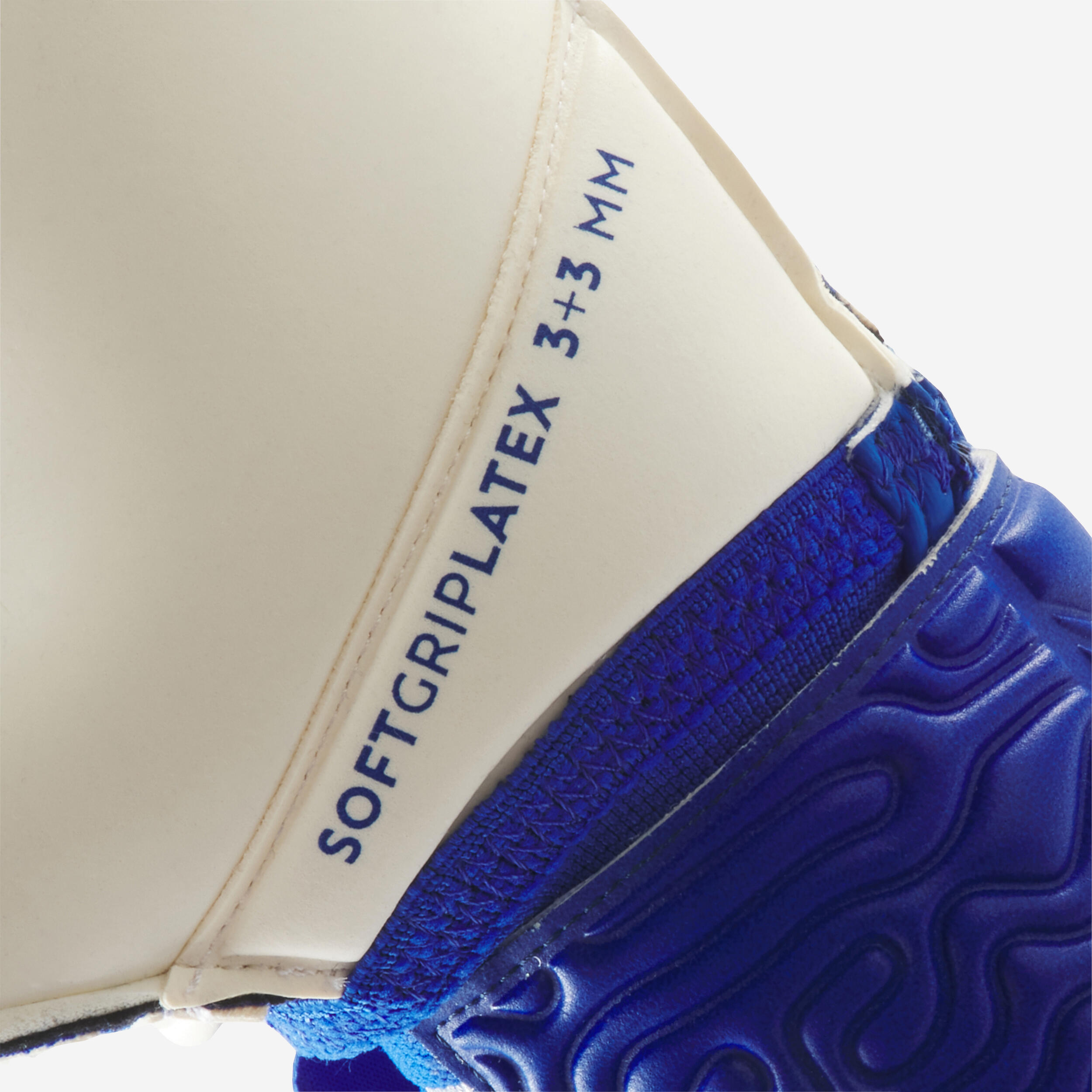 Adult Football Goalkeeper Gloves F500 Viralto - White/Blue 4/7