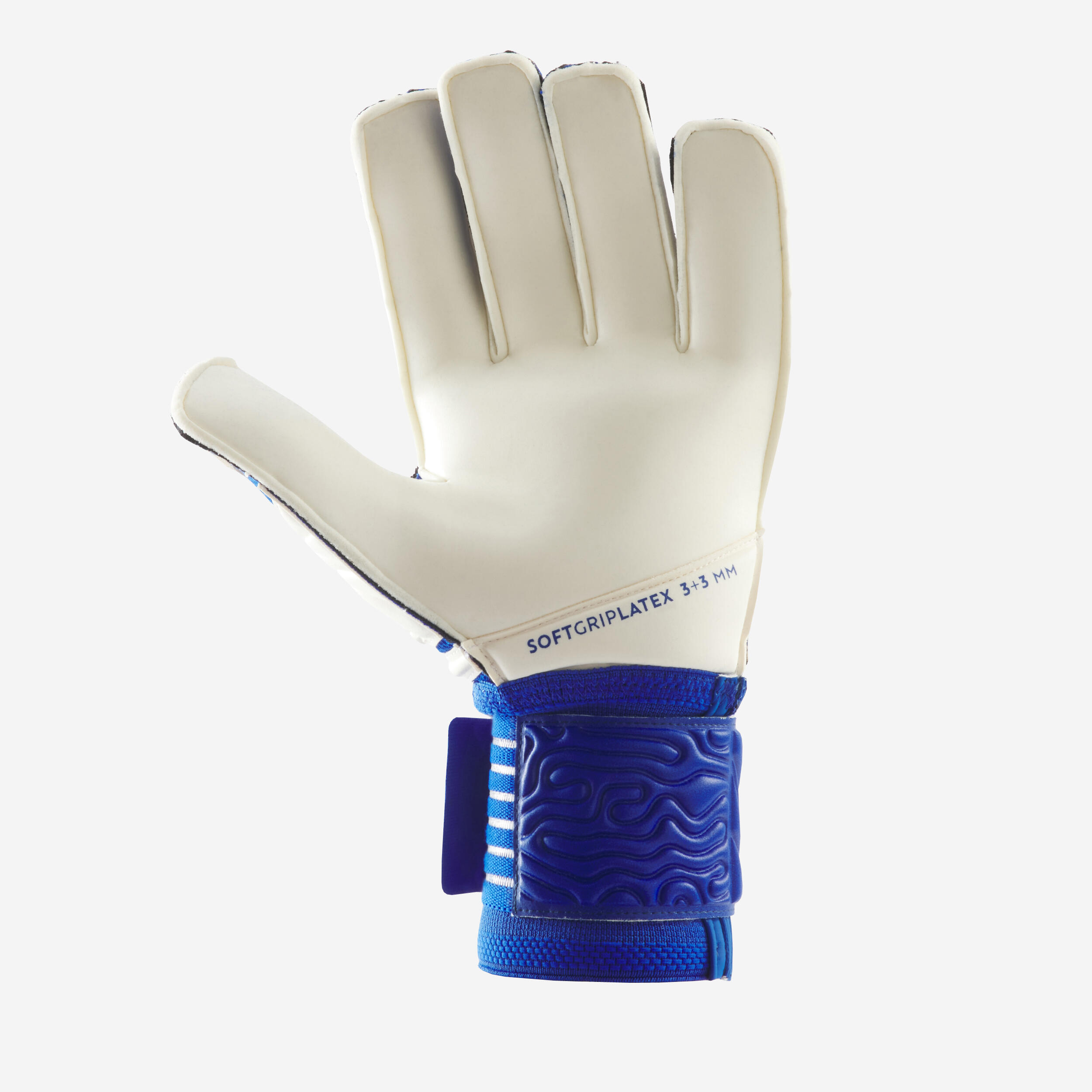 Adult Football Goalkeeper Gloves F500 Viralto - White/Blue 2/7