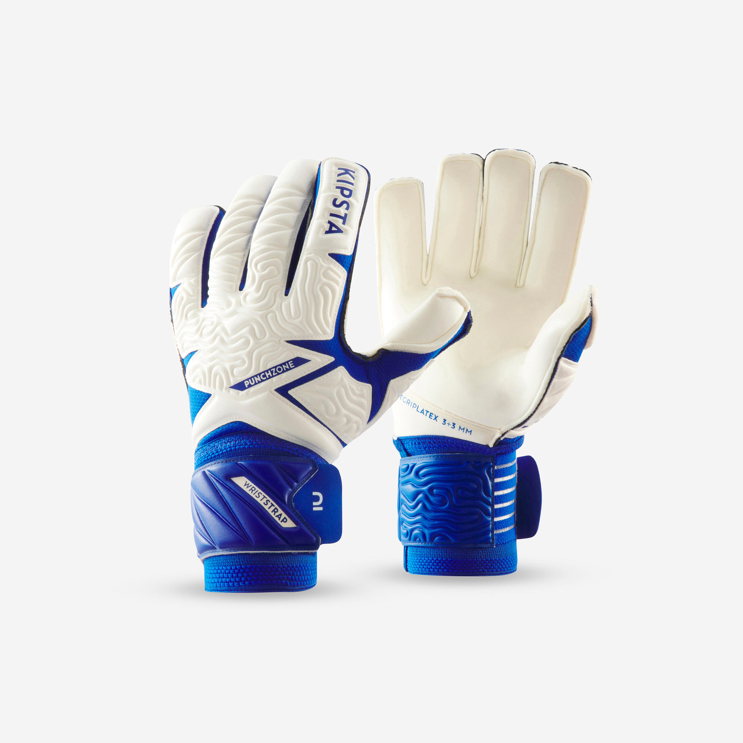 Image of Soccer Goalkeeper Gloves - F 500 Viralto White/Blue
