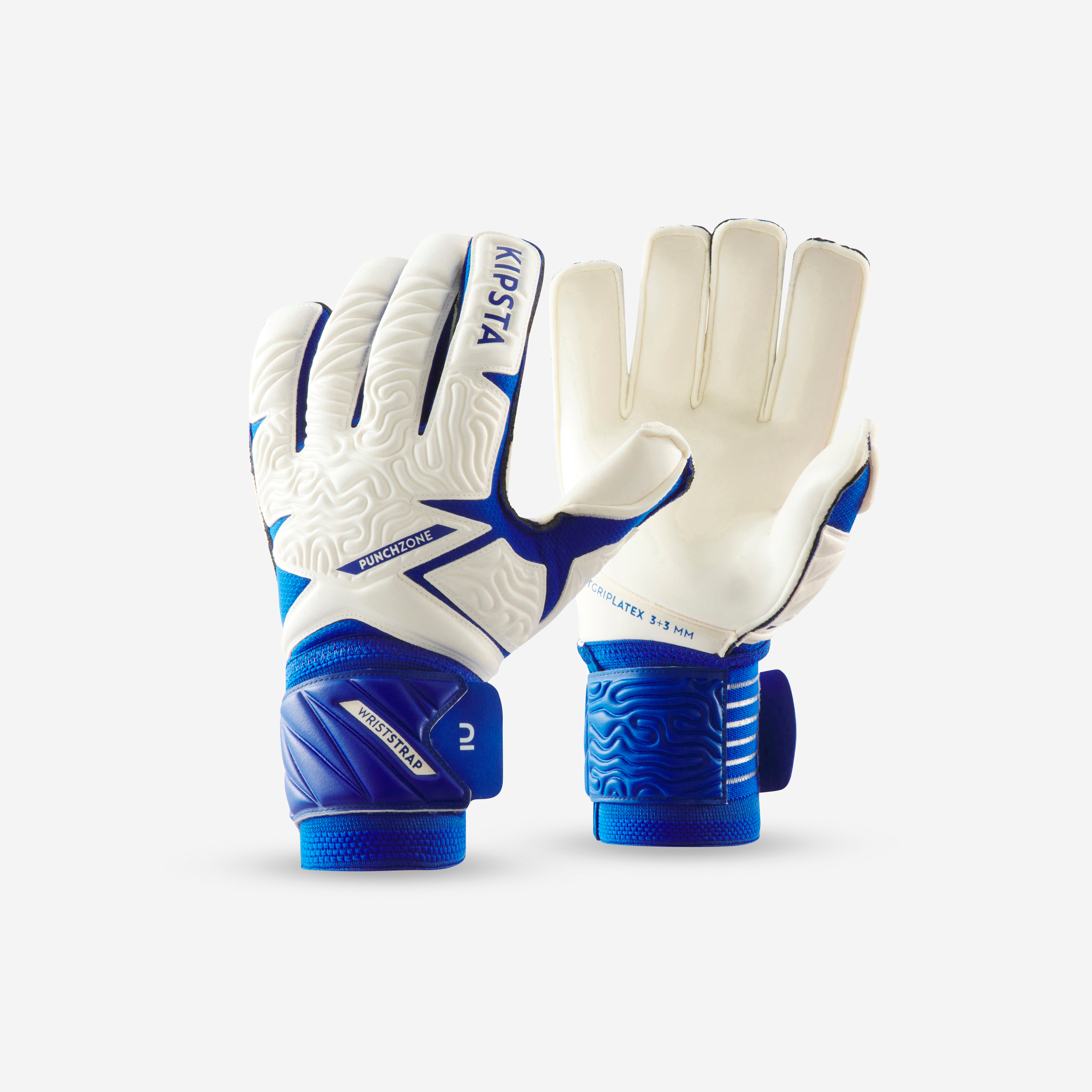 Gant de gardien f500 viralto  blanc/bleu adulte - Football - Kipsta- Clubs - Entreprises - Collectivités - Associations