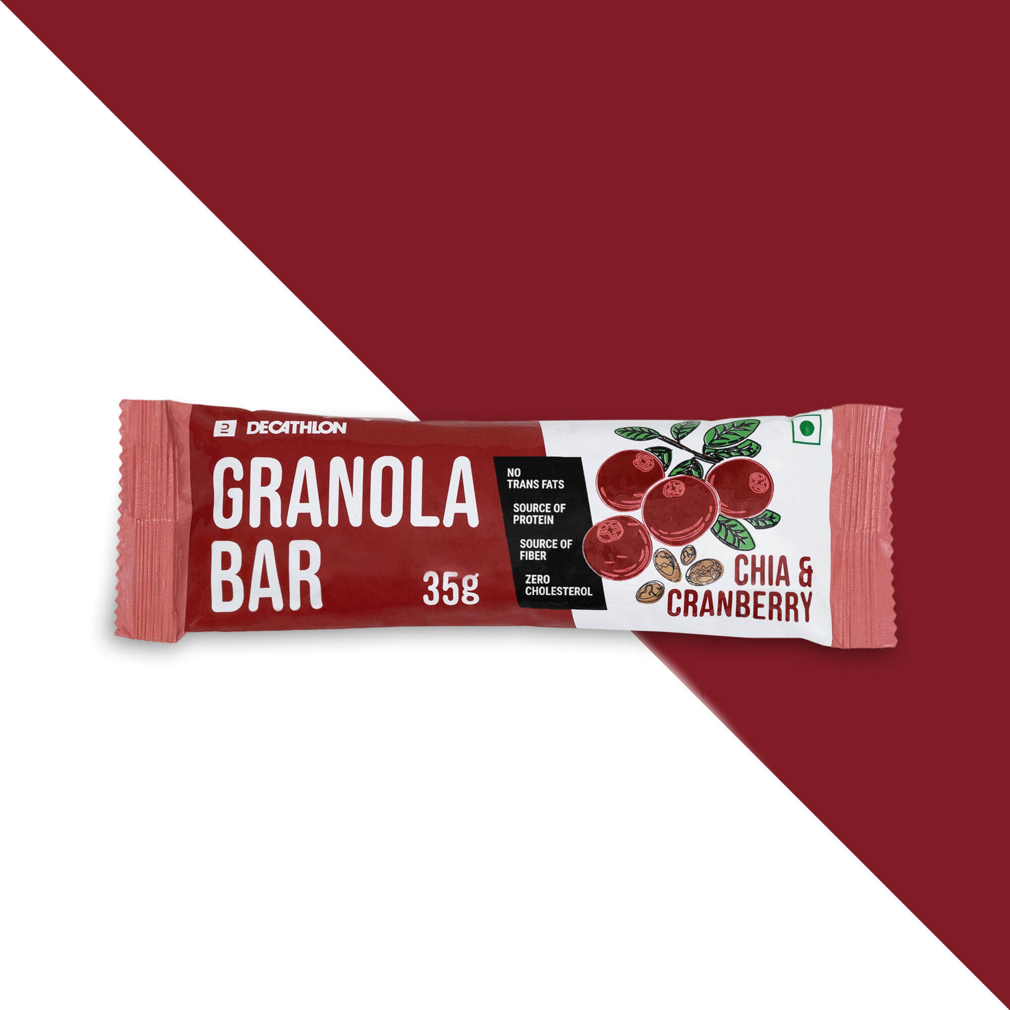 Granola Bar- Chia Cranberry - - Zero Cholestrol, No trans fats,  with Fibre -  1