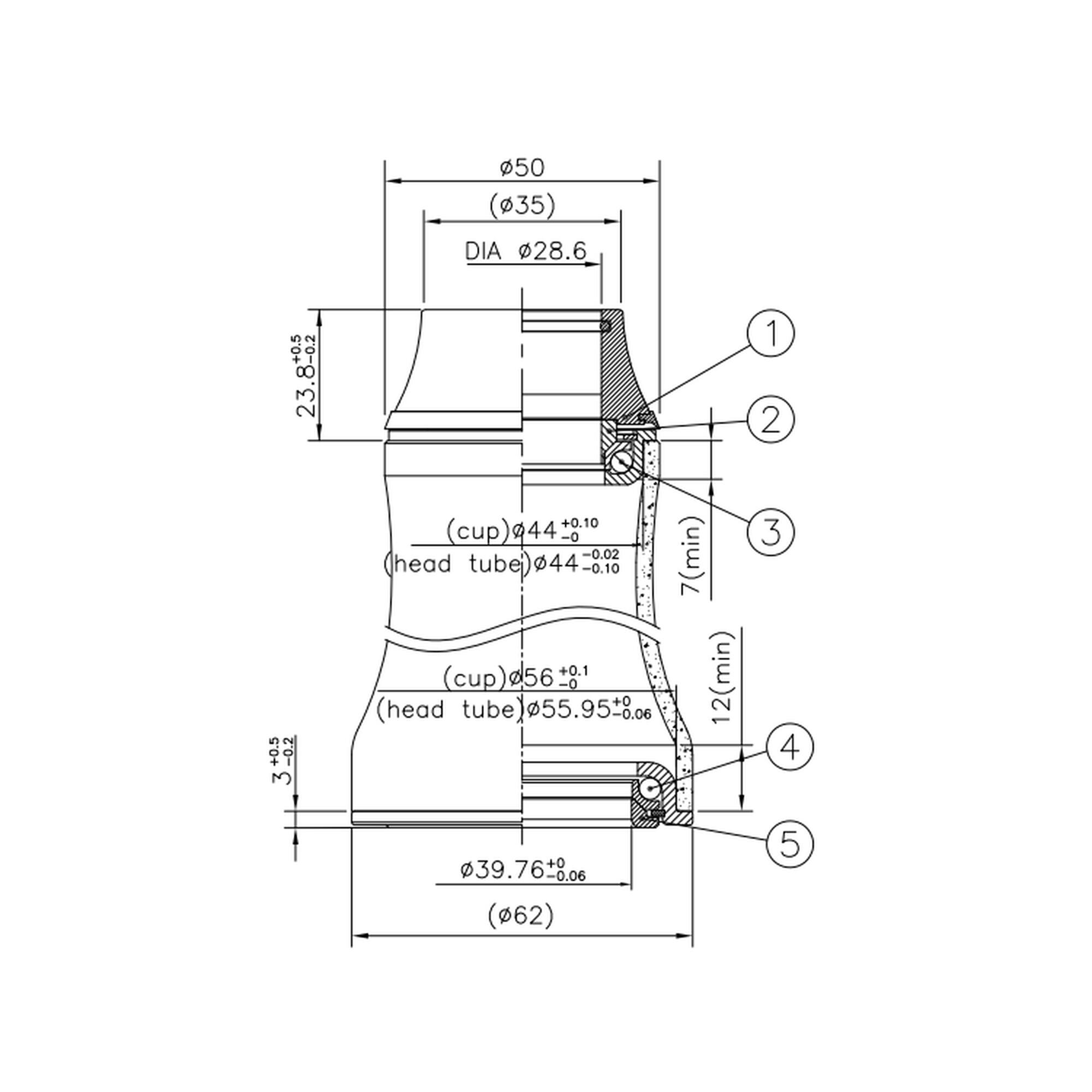 TAPERED HEADSET (1"1/8" - 1"1/2)