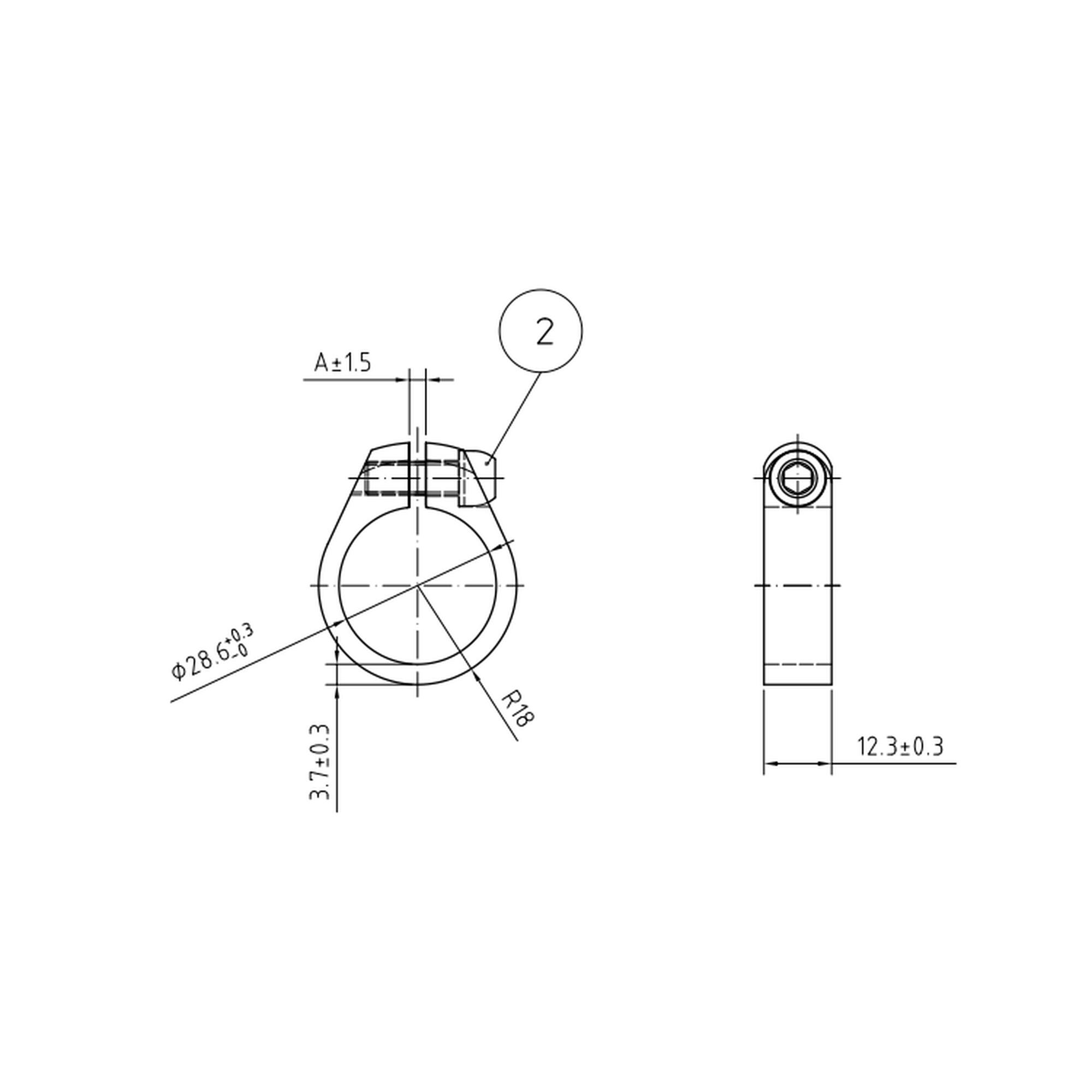 Collier de serrage headset fourche 28,6mm VELO CARGO F900E 2/2