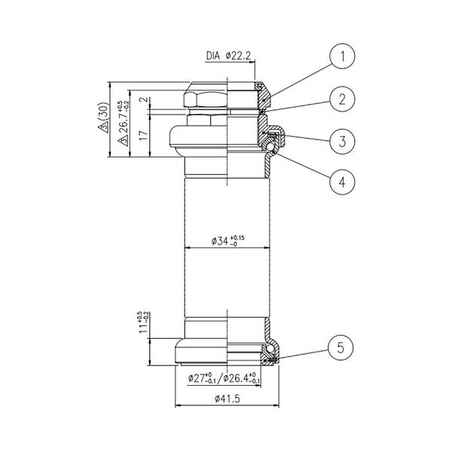 1" Threaded Headset Elops 500/520 - Silver