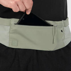 KIPRUN Comfort 2 Unisex Smartphone Running Waistband - Khaki, 5 pockets