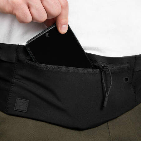 KIPRUN Comfort 2 Unisex Smartphone Running Waistband - Black, 5 pockets