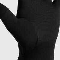 Guantes de running táctiles Hombre Mujer - KIPRUN WARM 100 V2 negro 