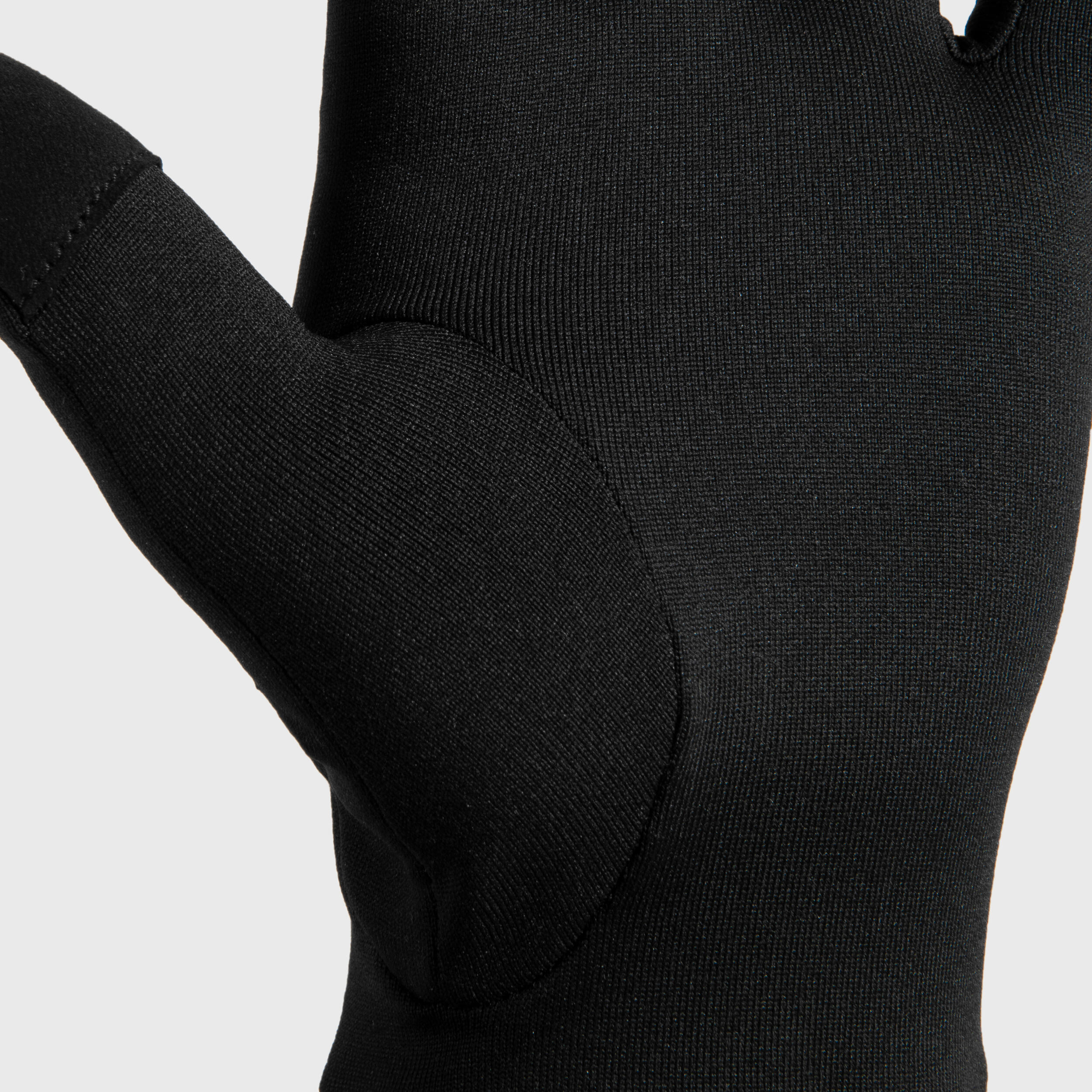 Men's and women's tactile running gloves- KIPRUN WARM 100 V2 black