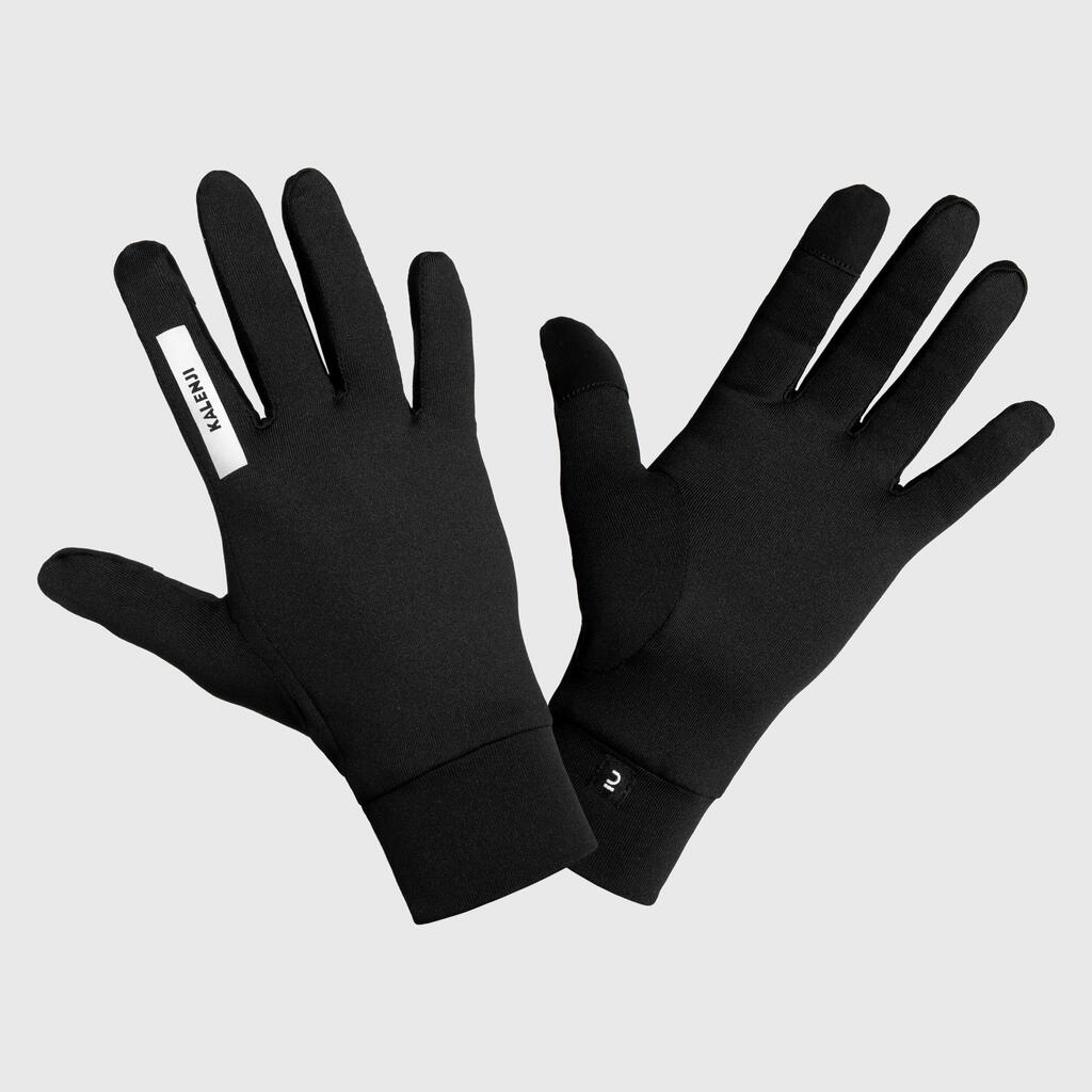 Taktilne rukavice za trčanje za odrasle-Kiprun Warm 100 v2-crne