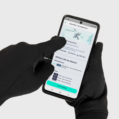 Рукавички Warm + 500 v2 для бігу тактильні чорні