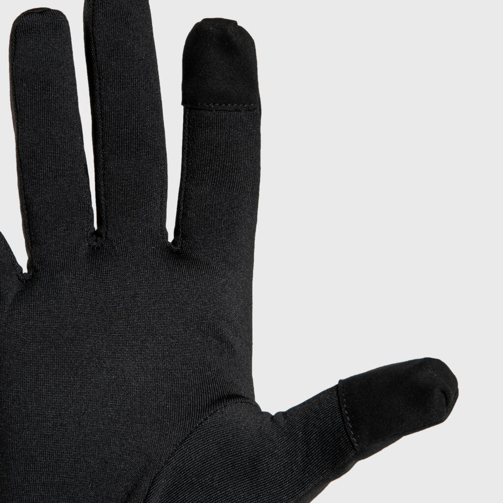 Gants de running tactiles adulte - kiprun  warm+ 500 v2 noir
