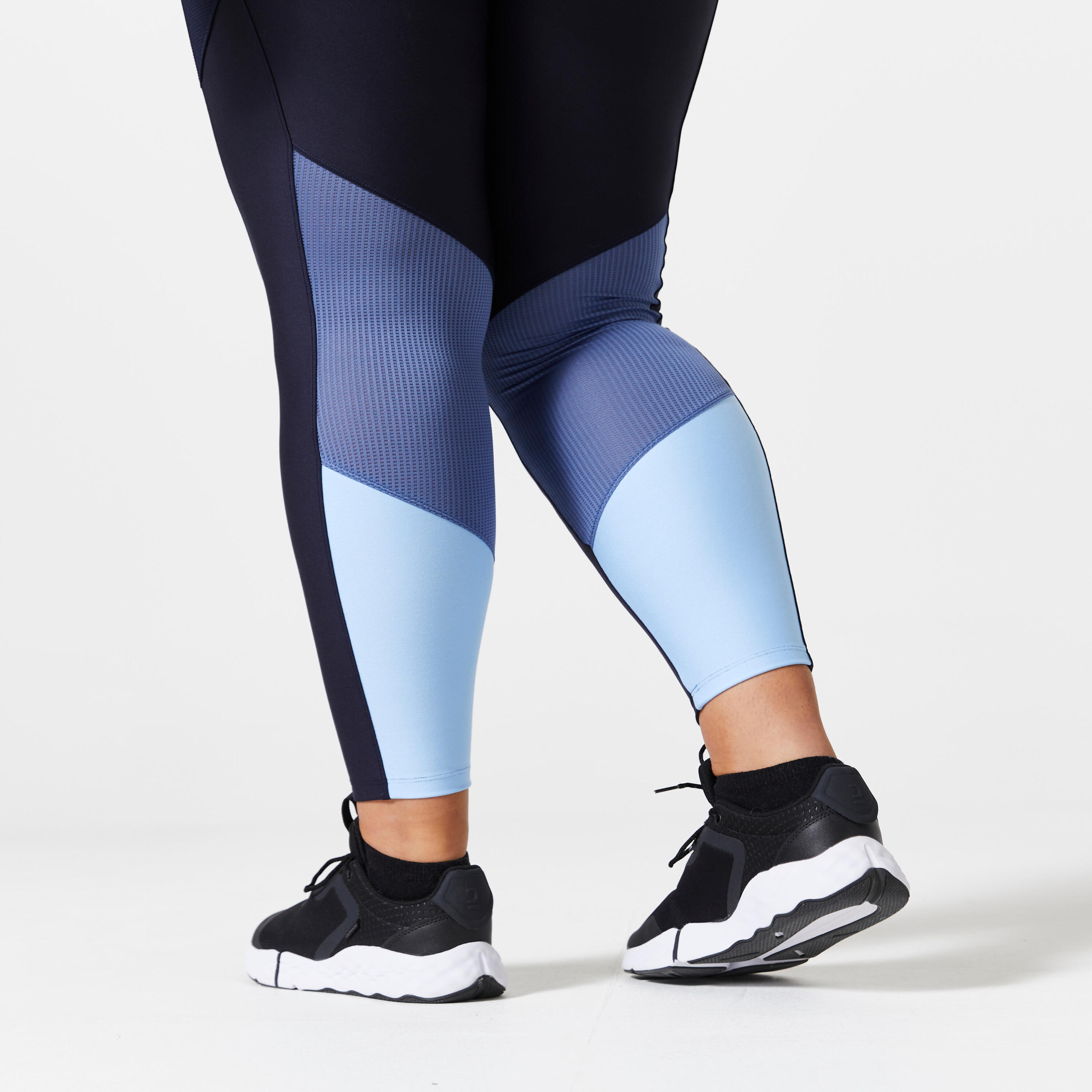 Women's Plus-Size Fitness Cardio Leggings with Pocket - Blue 5/5