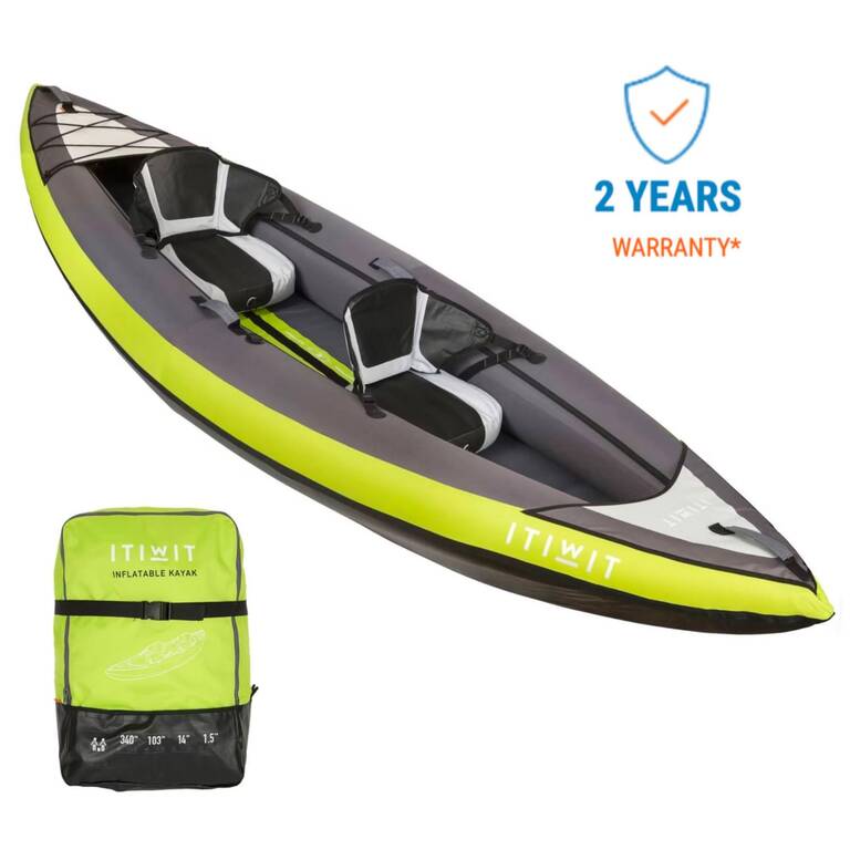 Inflatable Touring Kayak 1 or 2 Seater Green