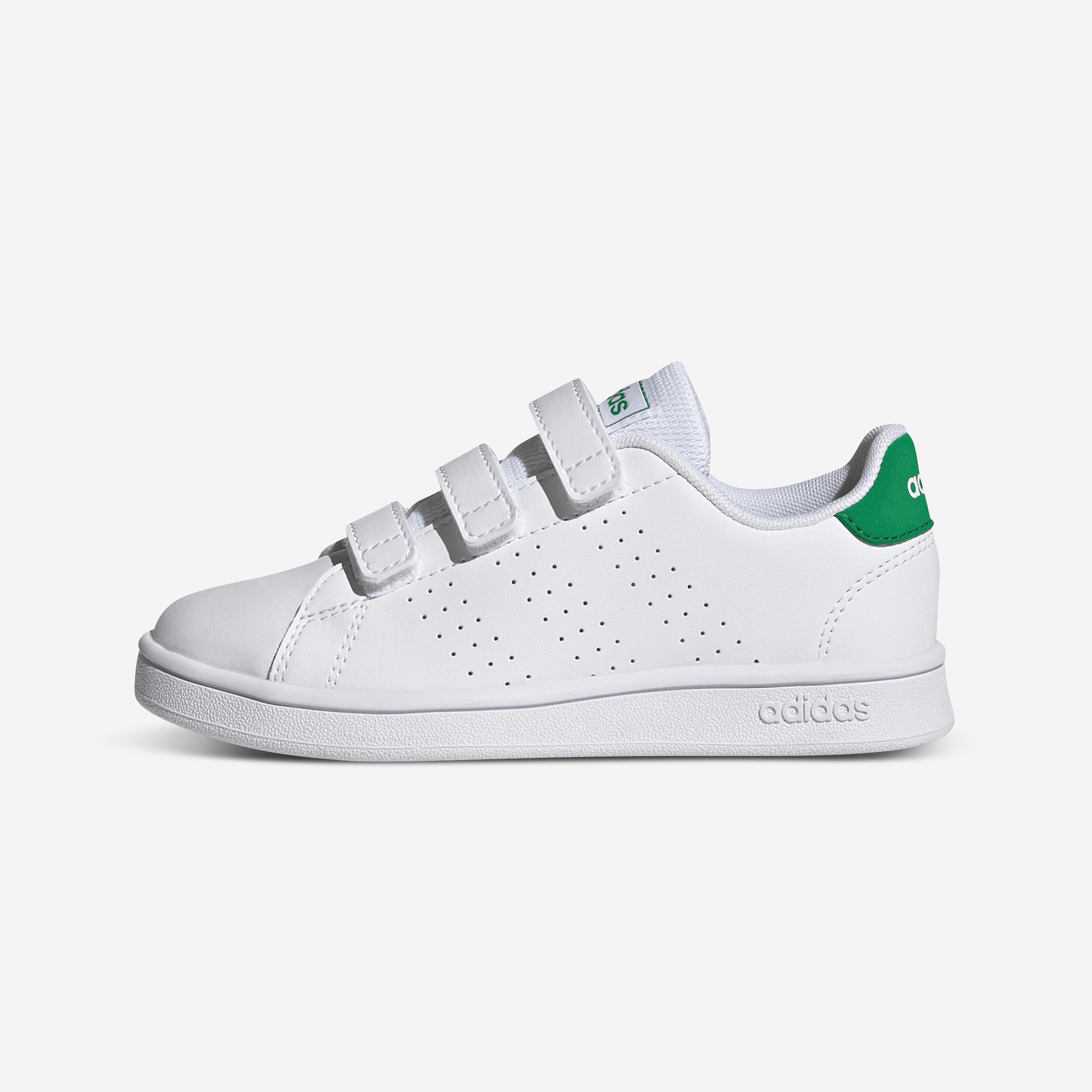 Detské tenisky Adidas Advantage na suchý zips od 28 do 34 bielo-zelené 28