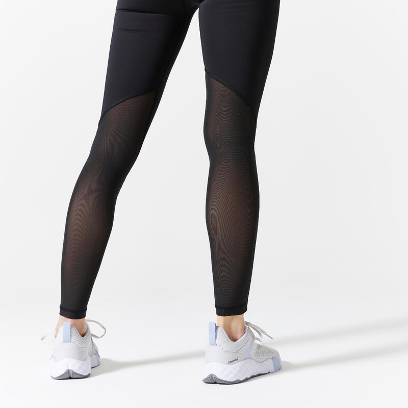 Leggings donna fitness Adidas traspiranti modellanti con tasca neri