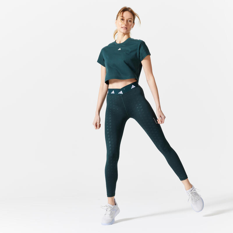 Leggings Fitness Cardio Adidas Brand Love Mujer Verde