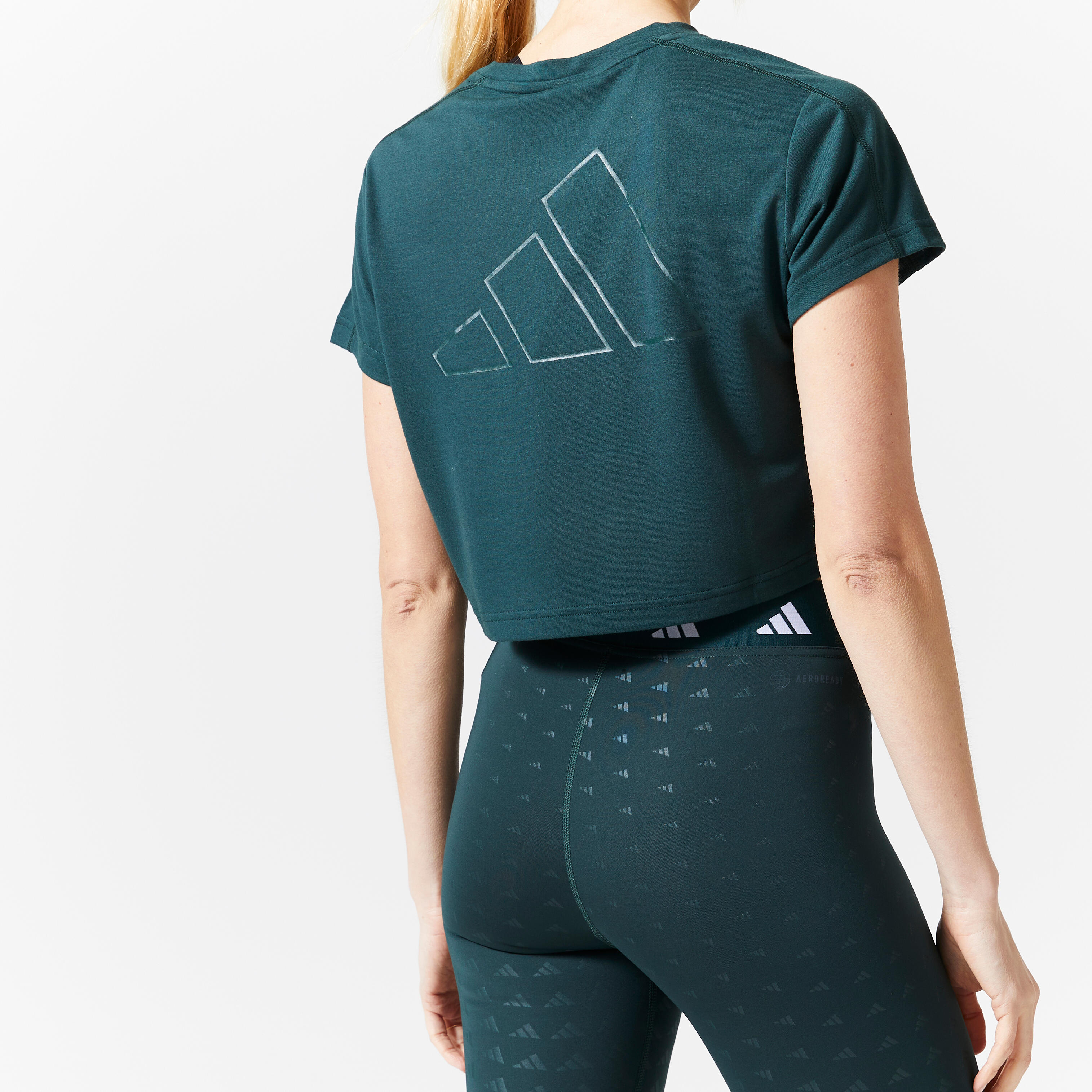 T SHIRT DE FITNESS CARDIO ADIDAS FEMME VERT ADIDAS Decathlon