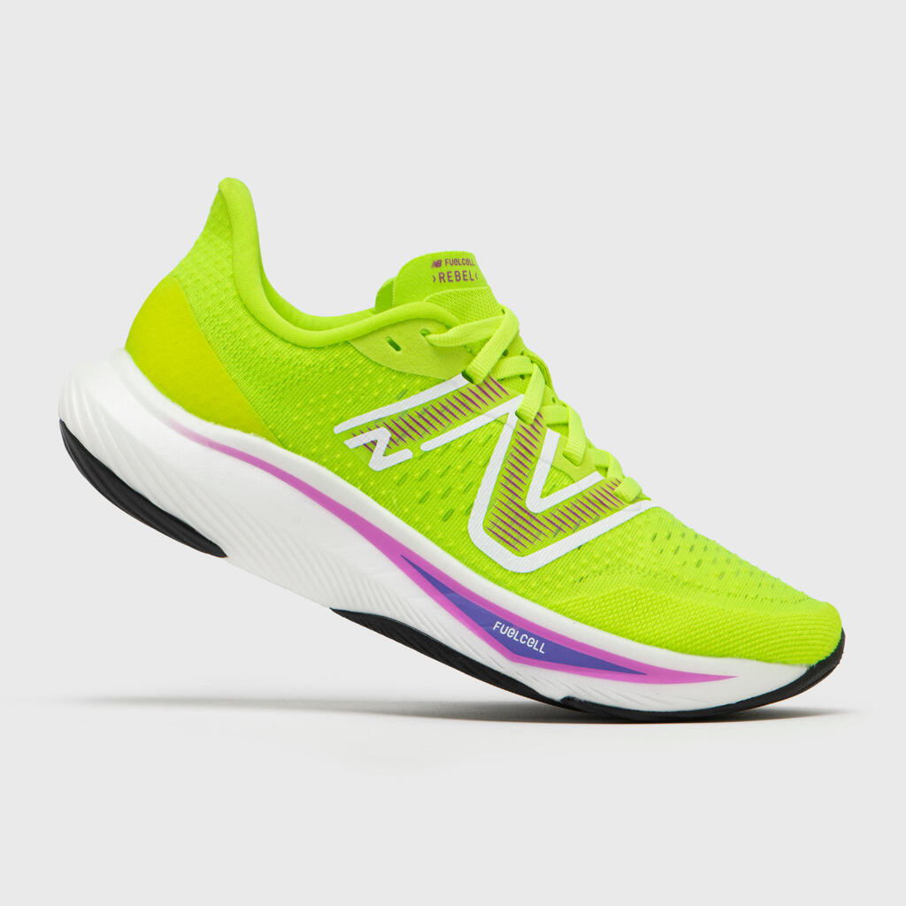 WOMEN'S NEW BALANCE REBEL V3 RUNNING SHOES - NEON YELLOW