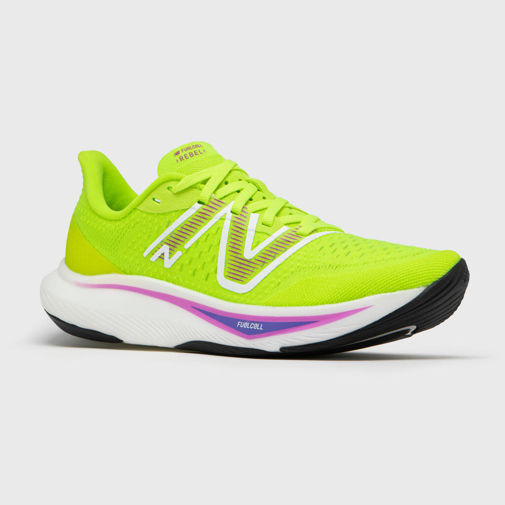 WOMEN'S NEW BALANCE REBEL V3 RUNNING SHOES - NEON YELLOW