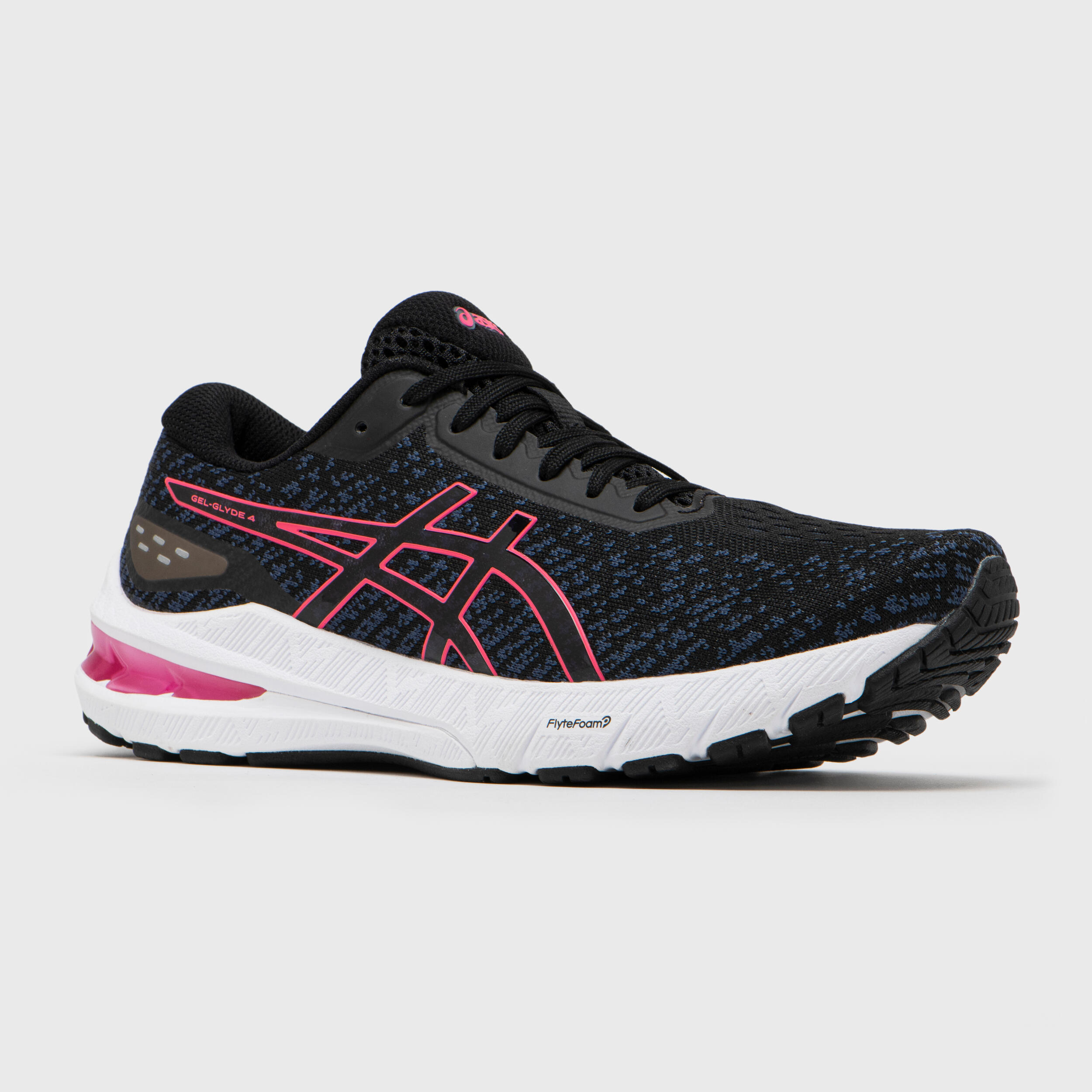 WOMEN S ASICS GEL GLYDE 4 RUNNING SHOES BLACK PINK ASICS Decathlon