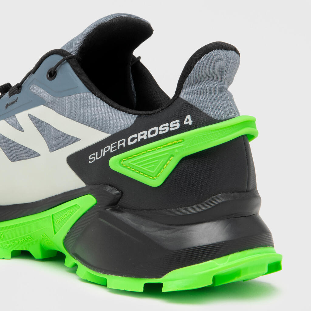 Men's Trail Running Shoes-Supercross 4 - GREY GREEN