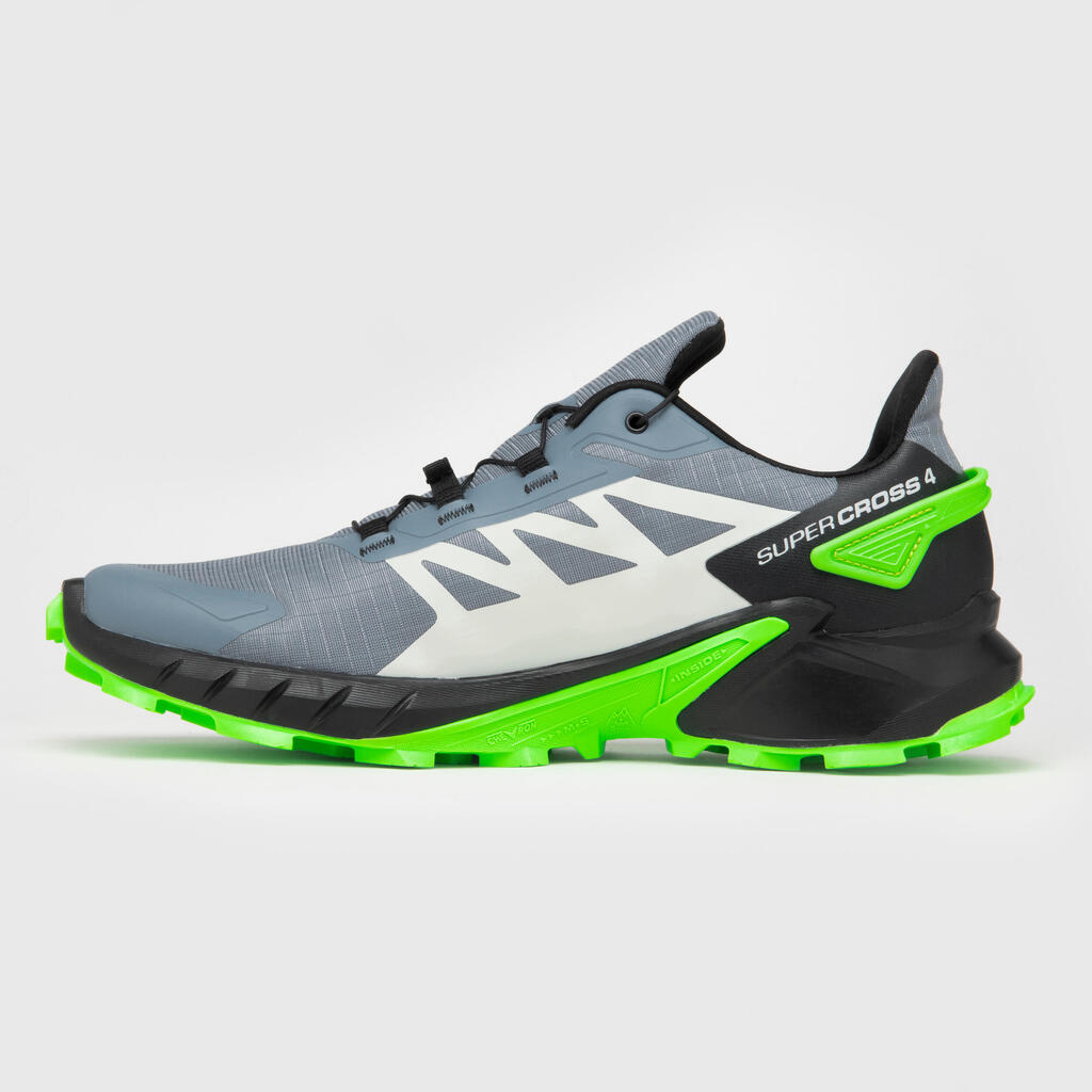 Men's Trail Running Shoes-Supercross 4 - GREY GREEN