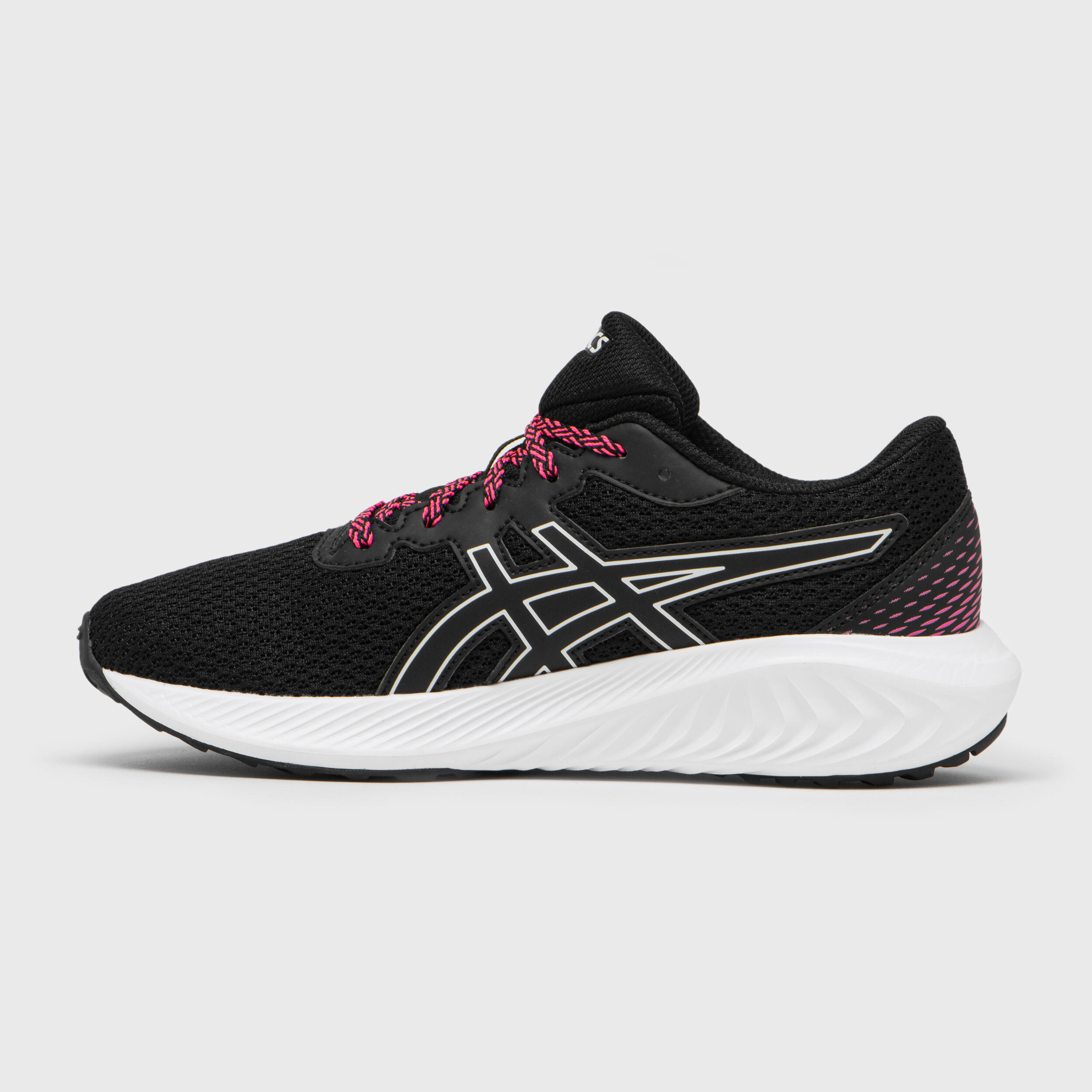 GIRLS ASICS GEL EXCITE 10 RUNNING SHOES BLACK PINK ASICS