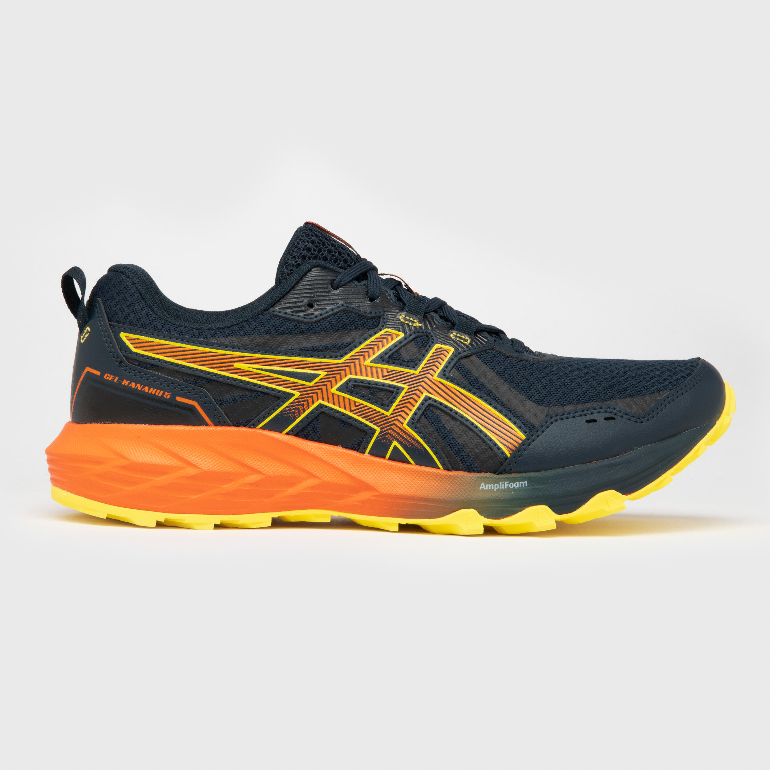 MEN'S ASICS GEL KANAKU 5 TRAIL RUNNING SHOES - BLUE/ORANGE 4/11