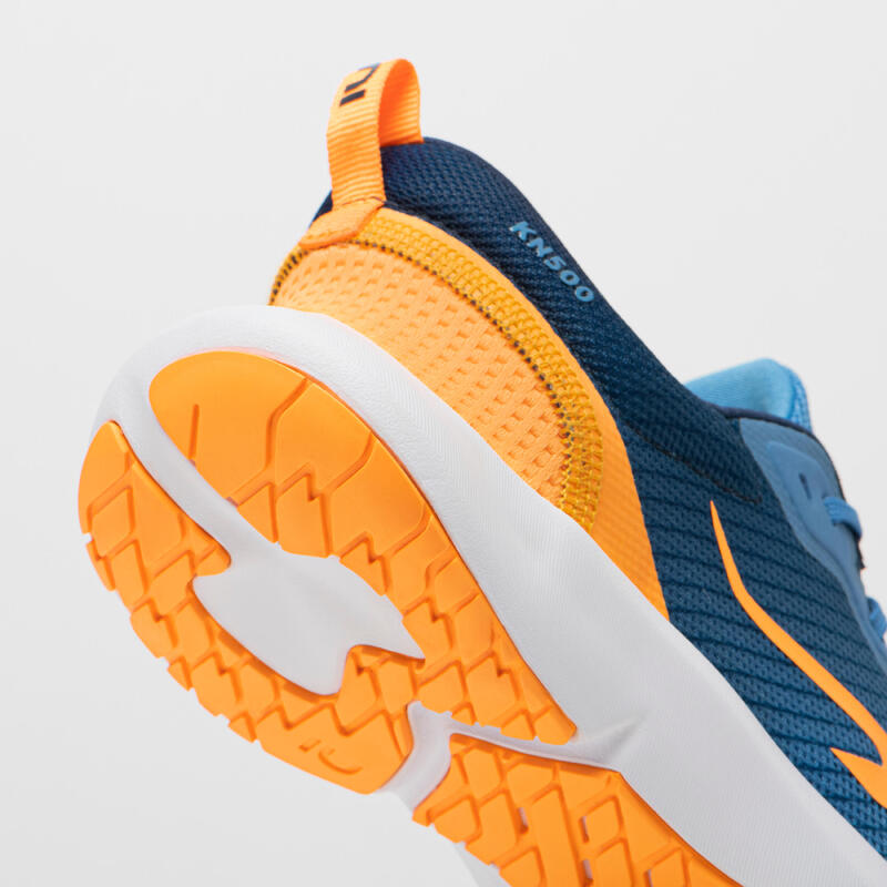 兒童零落差跑鞋 KIPRUN KN500－藍色和橘色