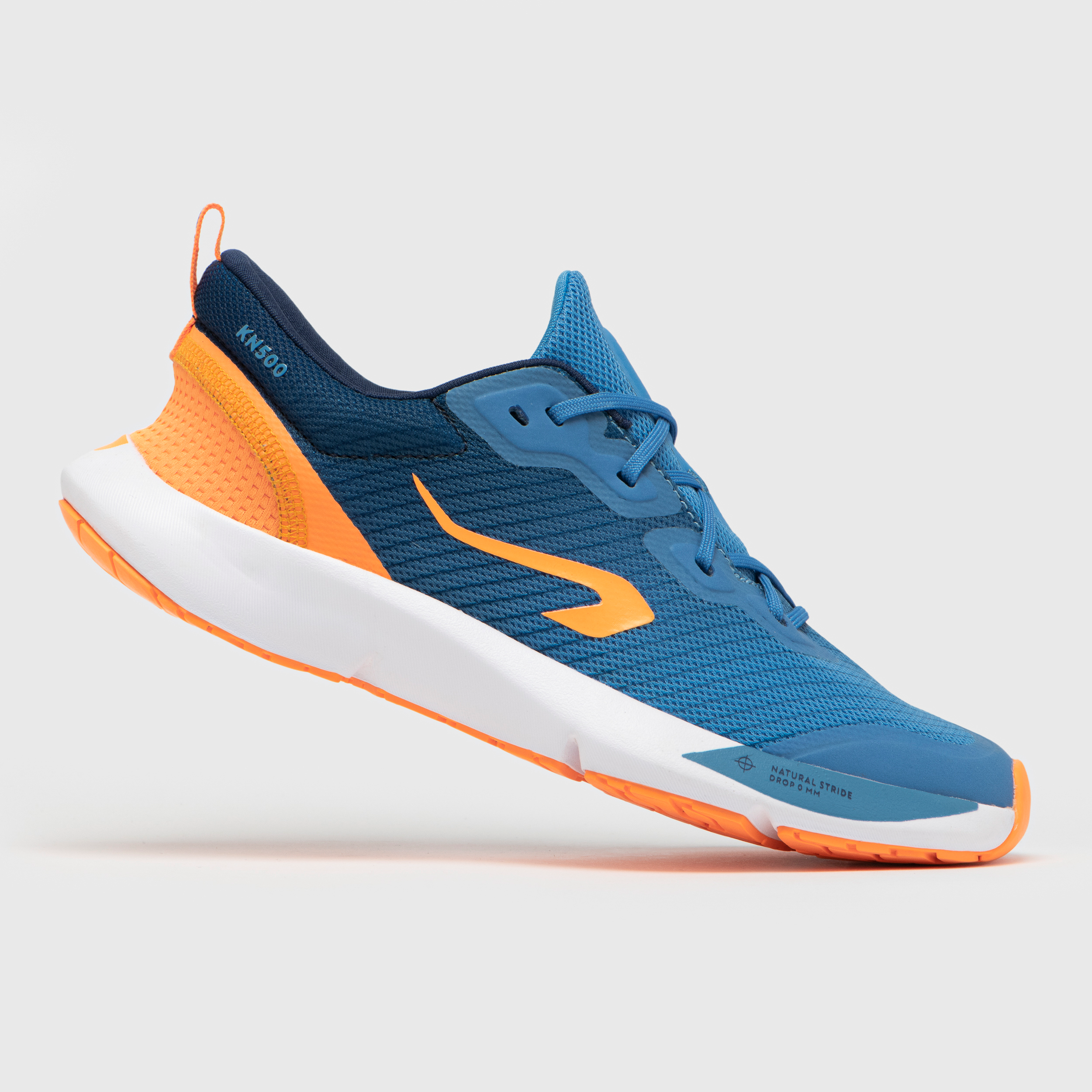 Chaussures de running enfant drop 0 - KIPRUN KN500 Bleu et orange