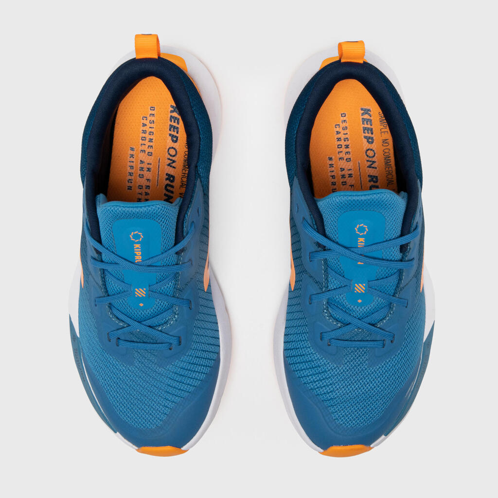 Tenisice za trčanje Kiprun KN500 drop 0 dječje plavo-narančaste