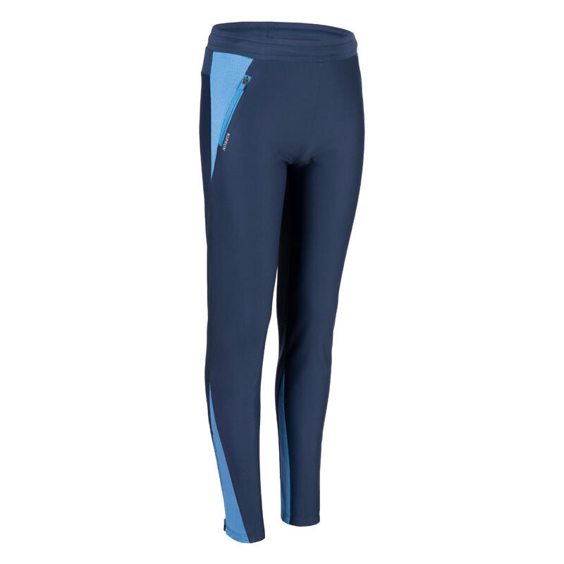 KIPRUN WARM 500 children's warm running bottoms - navy blue