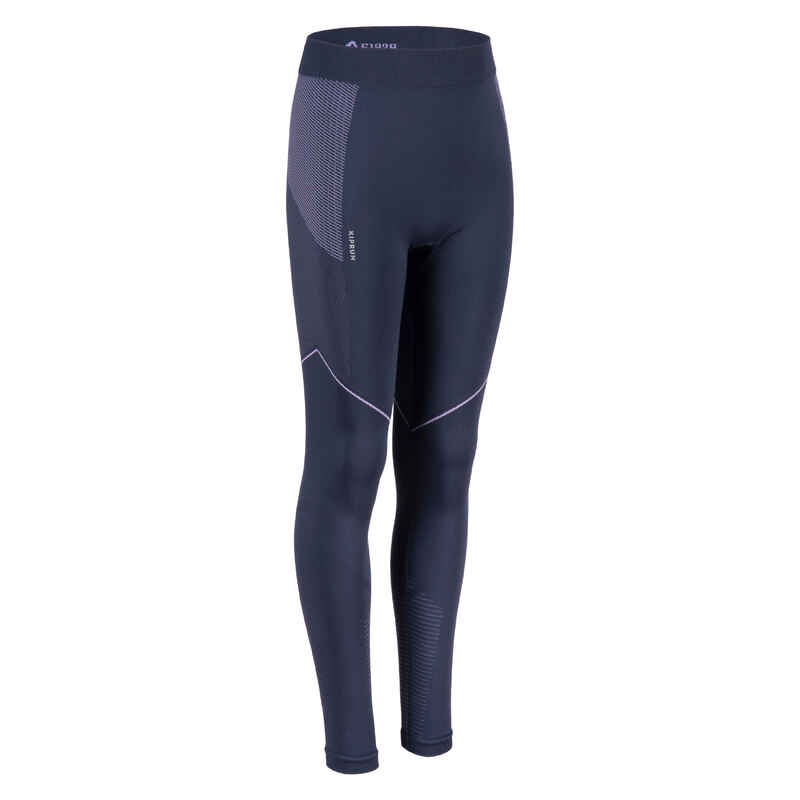 Lauftights lang Kinder nahtlos - Care 500 marineblau/malve