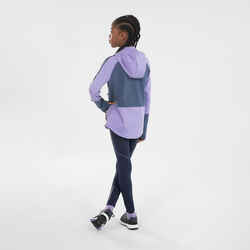 KIPRUN WARM+ 500 girls' long-sleeved zipped T-shirt - mauve/grey