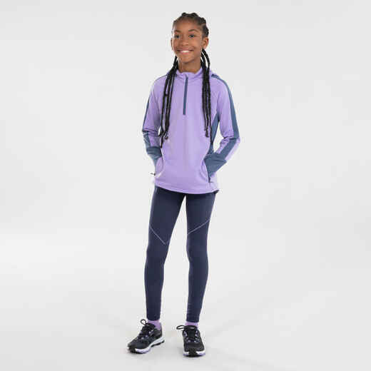 
      KIPRUN CARE 500 kid's seamless running leggings - Navy/Mauve
  