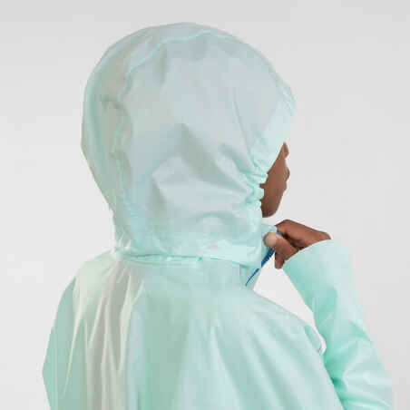Παιδικό Αδιάβροχο Μπουφάν Τρεξίματος - Kiprun Rain - Πράσινο Μπλε