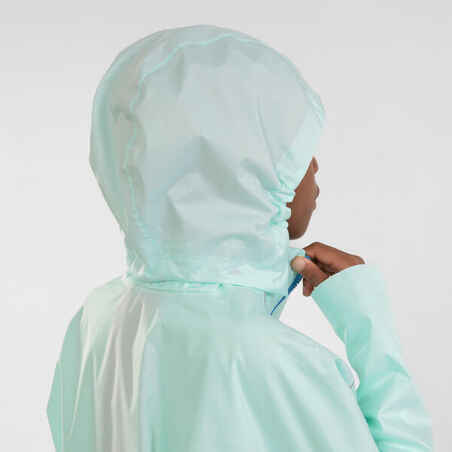 KIPRUN Rain kid's waterproof running jacket - green/blue