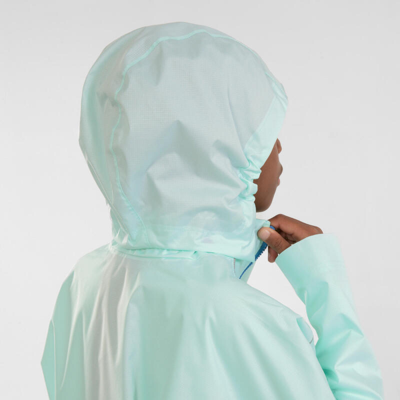 Chaqueta running impermeable Niños - KIPRUN Rain jacket verde azul