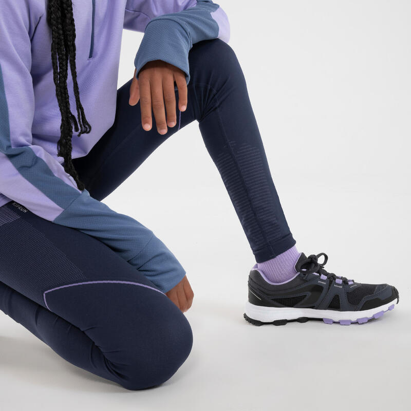 Pantaloni running bambino CARE 500 blu-viola chiaro