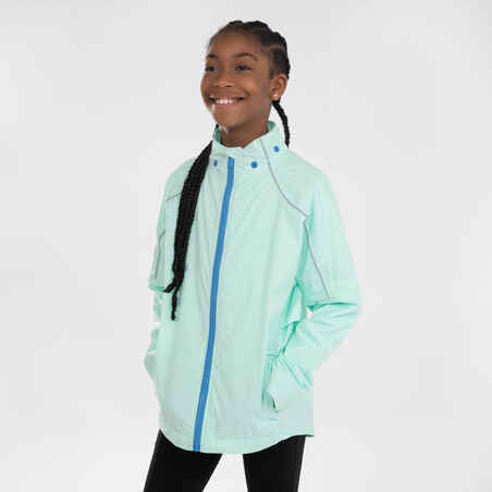 Modro-zelena tekaška jakna KIPRUN RAIN za otroke 