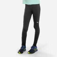 KIDS' WARM RUNNING TIGHTS - KIPRUN WARM+ BLACK