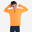 Warm hardloopshirt met lange mouwen voor kinderen Warm 100 halve rits oranje
