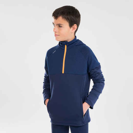
      Majica Kiprun Warm+ 500 dječja mornarski plavo-narančasta
  