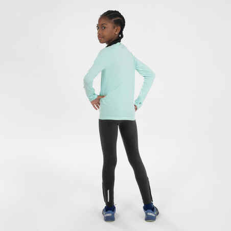 KIDS' WARM RUNNING TIGHTS - KIPRUN WARM+ BLACK