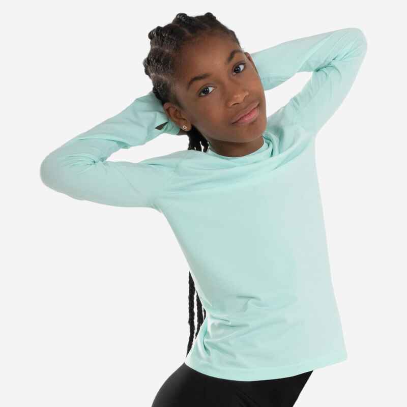 Laufshirt langarm Kinder atmungsaktiv - Skincare grün
