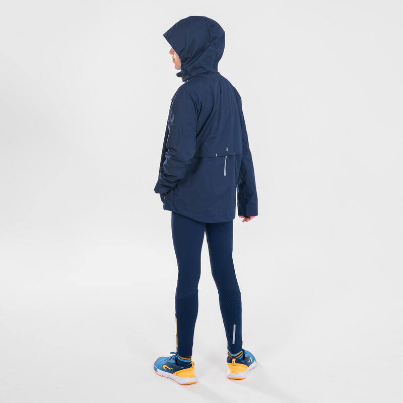 Casaco de corrida impermeável Criança - KIPRUN Rain jacket azul laranja